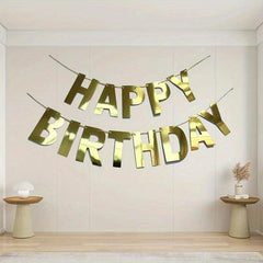 Happy Birthday Banner Crayon Macaron Colorful Letter Banner
