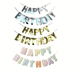 Happy Birthday Banner Crayon Macaron Colorful Letter Banner