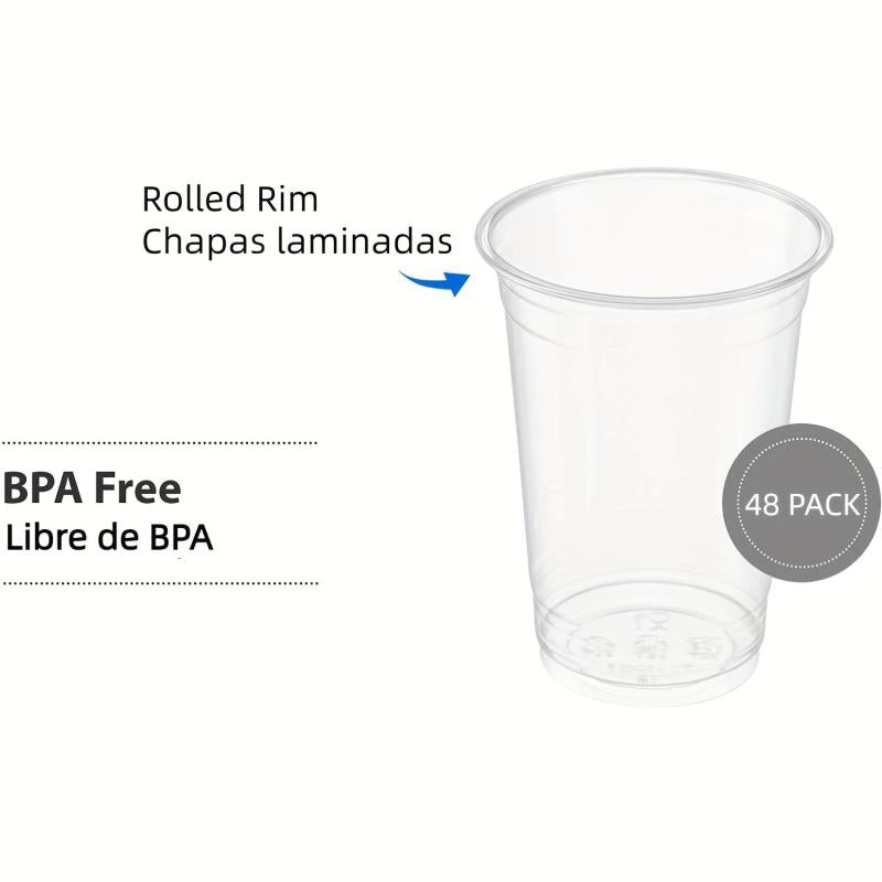 48pcs 19oz Clear Plastic Disposable Party Cups for Events in Various Sizes