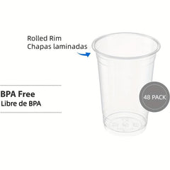 48pcs 19oz Clear Plastic Disposable Party Cups for Events in Various Sizes