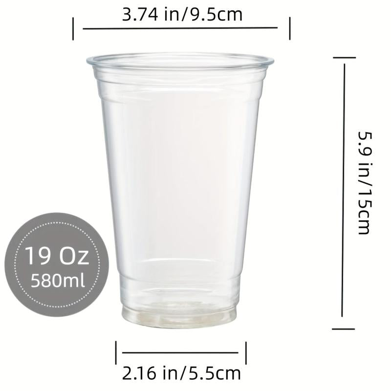 48pcs 19oz Clear Plastic Disposable Party Cups for Events in Various Sizes