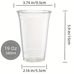 48pcs 19oz Clear Plastic Disposable Party Cups for Events in Various Sizes