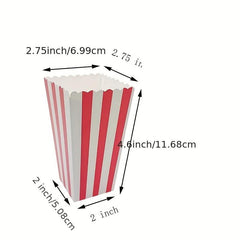 12pcs Colorful Striped Popcorn Boxes Small Paper Containers