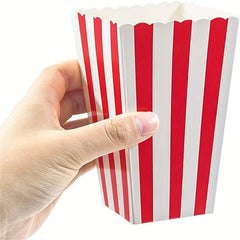 12pcs Colorful Striped Popcorn Boxes Small Paper Containers