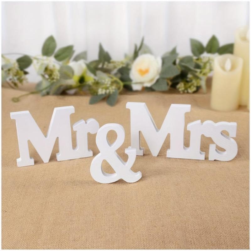 3pcs Mr & Mrs Wooden Sign Rustic Wedding Decoration Favor