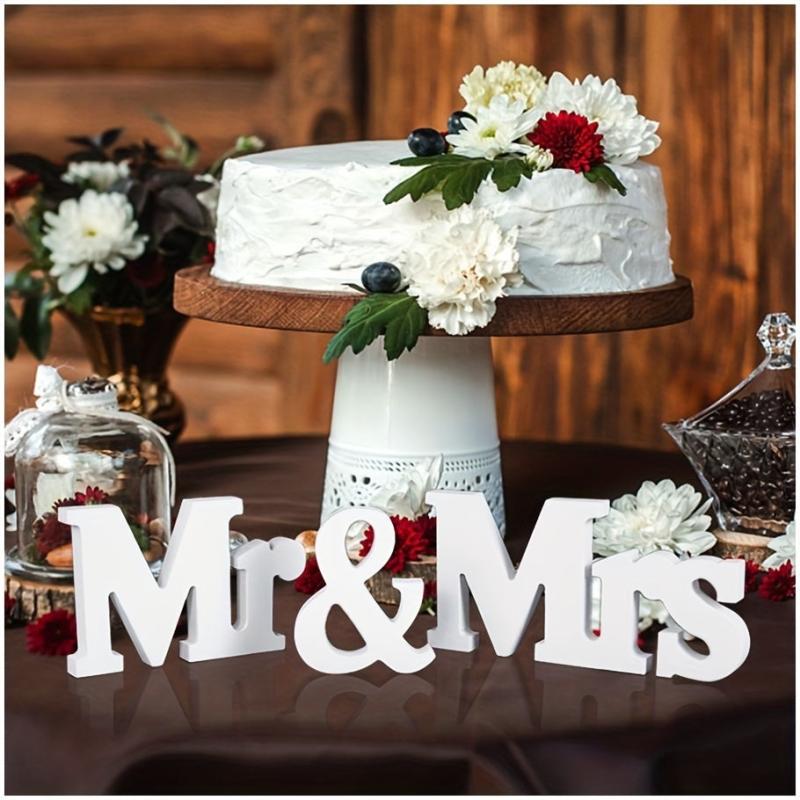 3pcs Mr & Mrs Wooden Sign Rustic Wedding Decoration Favor