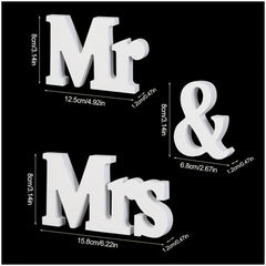 3pcs Mr & Mrs Wooden Sign Rustic Wedding Decoration Favor