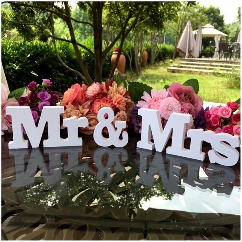 3pcs Mr & Mrs Wooden Sign Rustic Wedding Decoration Favor