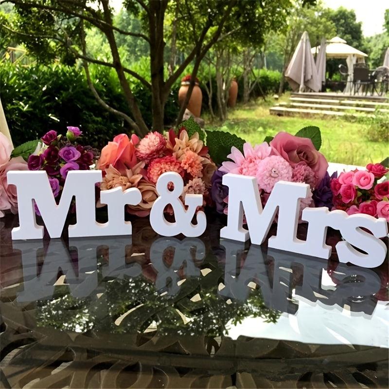 Mr & Mrs Letter Wooden Sign Rustic Wedding Decoration