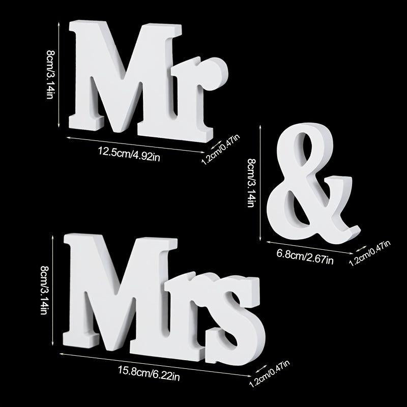 Mr & Mrs Letter Wooden Sign Rustic Wedding Decoration