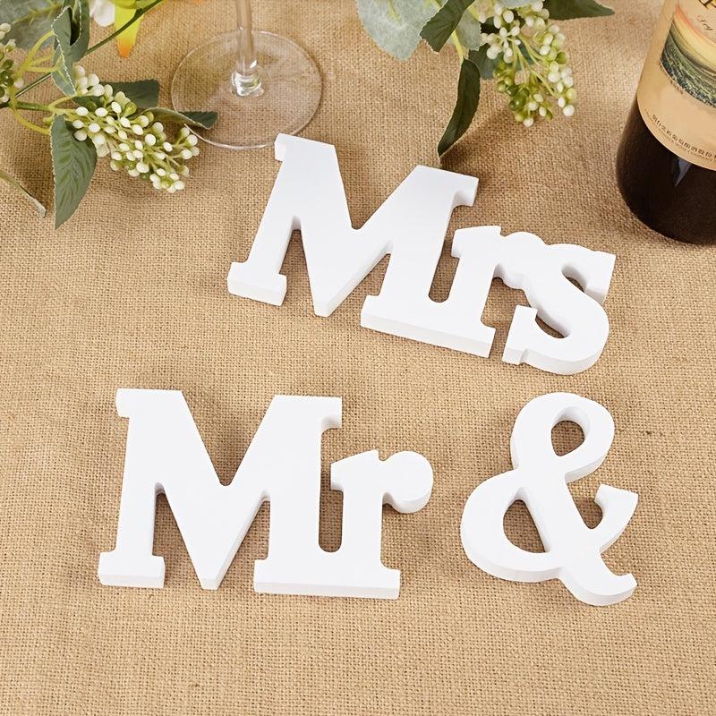 Mr & Mrs Letter Wooden Sign Rustic Wedding Decoration
