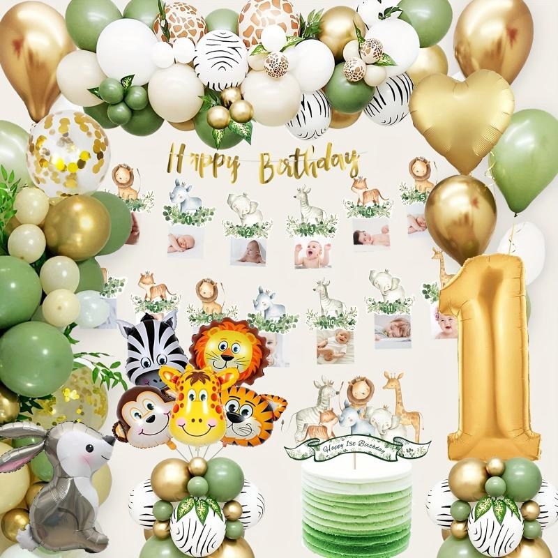1st Birthday Jungle Decoration with Safari Balloons