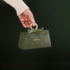 10pcs Green Triangle Candy Boxes for Weddings and Parties