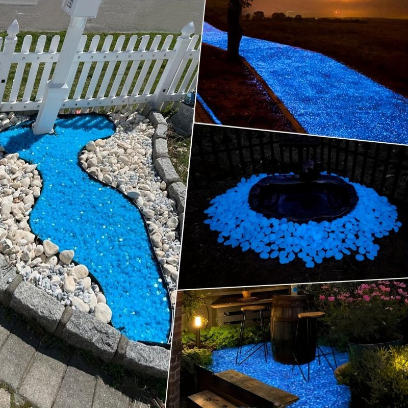 100pcs Glow In The Dark Rocks Set - Outdoor Garden Stones for Landscaping