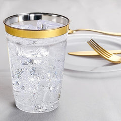 10/25pcs Golden Edge Aviation Cup for Weddings and Parties