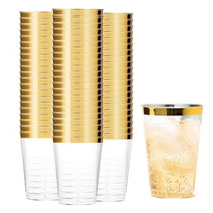 10/25pcs Golden Edge Aviation Cup for Weddings and Parties