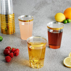 10/25pcs Golden Edge Aviation Cup for Weddings and Parties