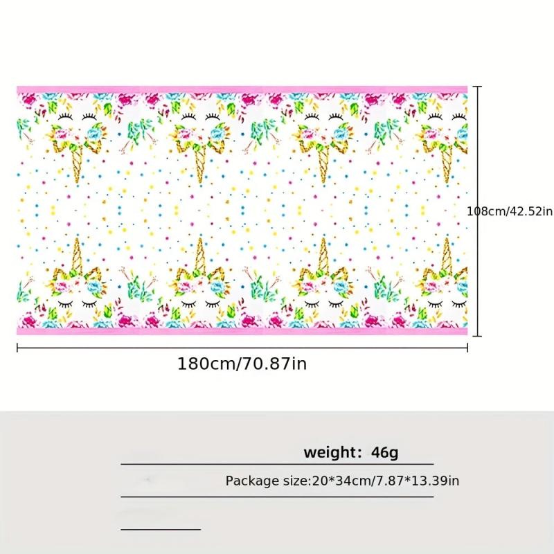 Unicorn Party Tablecloth Summer Decoration & Birthday Supplies