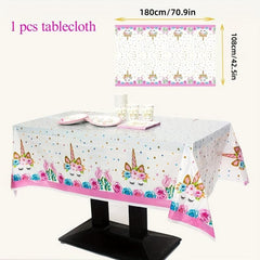 Unicorn Party Tablecloth Summer Decoration & Birthday Supplies