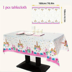 Unicorn Party Tablecloth Summer Decoration & Birthday Supplies