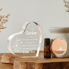 Sister Sister Birthday Acrylic Heart Keepsake Sign Gift