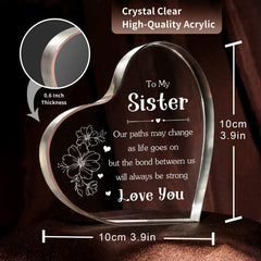 Sister Sister Birthday Acrylic Heart Keepsake Sign Gift