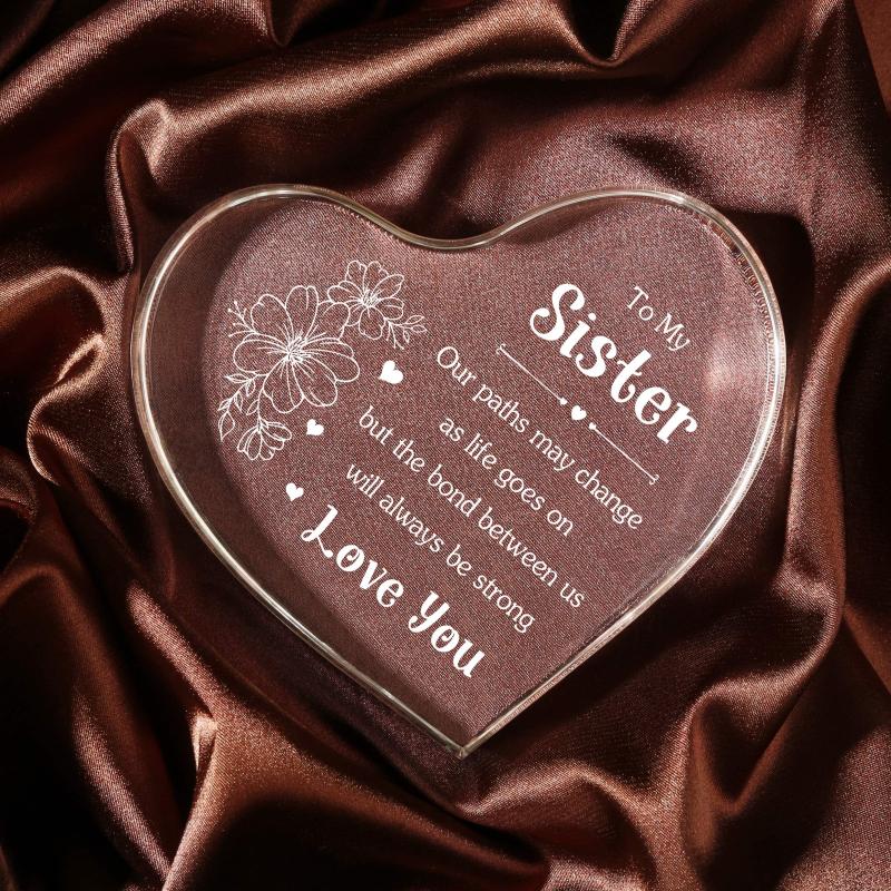 Sister Sister Birthday Acrylic Heart Keepsake Sign Gift