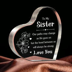 Sister Sister Birthday Acrylic Heart Keepsake Sign Gift