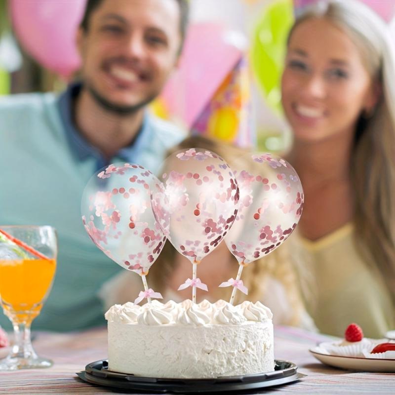 Confetti Balloon Cake Toppers Mini Balloon Cupcake Topper Birthday Dessert