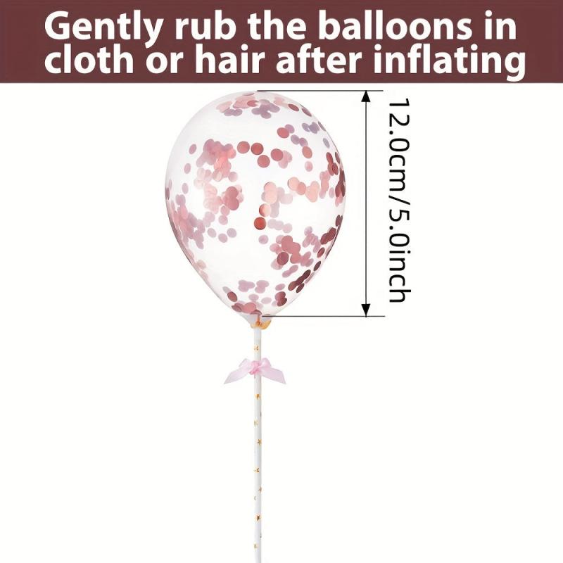 Confetti Balloon Cake Toppers Mini Balloon Cupcake Topper Birthday Dessert