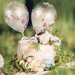 Confetti Balloon Cake Toppers Mini Balloon Cupcake Topper Birthday Dessert