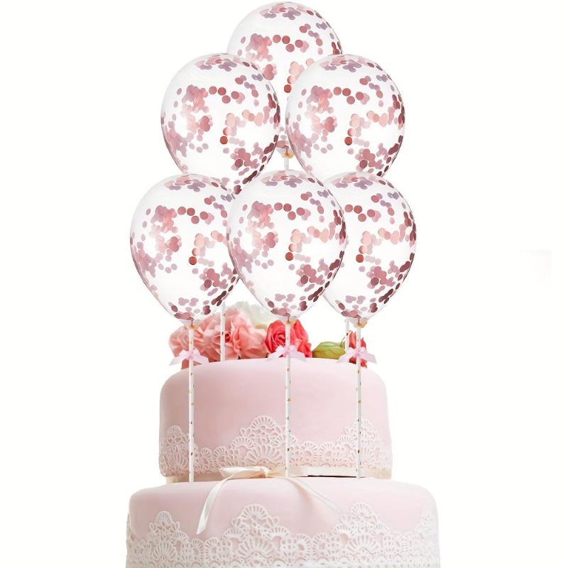 Confetti Balloon Cake Toppers Mini Balloon Cupcake Topper Birthday Dessert