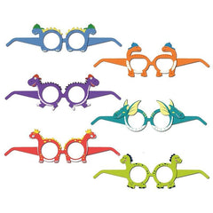 12pcs Dino Party Paper Glasses Birthday Decorations Photobooth Props