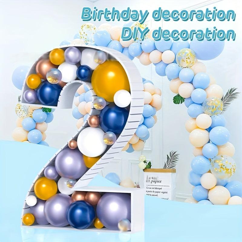 Big Number Frame Stand Balloon Box DIY Birthday Letter Alphabet