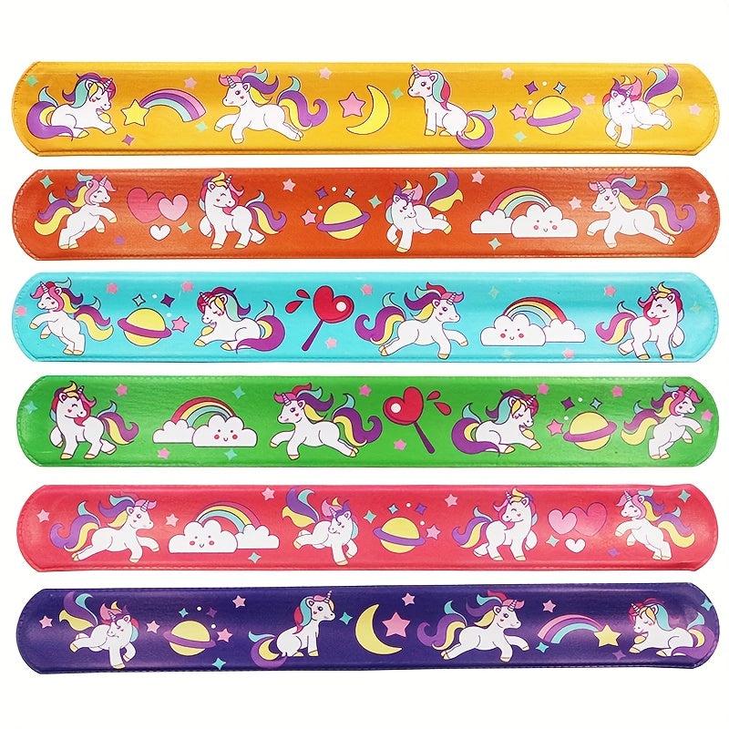 6pcs Unicorn Slap Bracelets Kid Toys for Party Decor