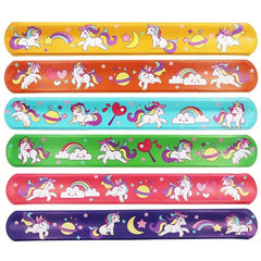 6pcs Unicorn Slap Bracelets Kid Toys for Party Decor