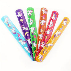 6pcs Unicorn Slap Bracelets Kid Toys for Party Decor