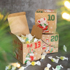 24PCS Christmas Advent Calendar Boxes For Candy 24 Days Countdown To Christmas