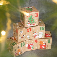 24PCS Christmas Advent Calendar Boxes For Candy 24 Days Countdown To Christmas