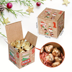 24PCS Christmas Advent Calendar Boxes For Candy 24 Days Countdown To Christmas