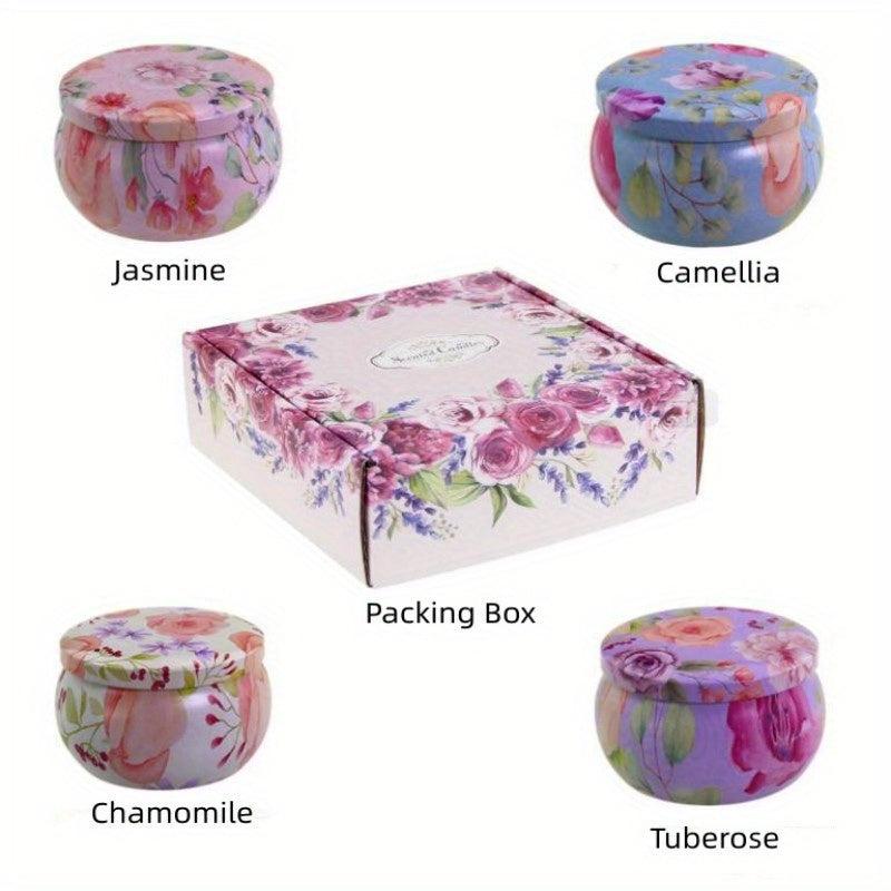 4pcs Scented Soy Wax Candles Aromatherapy Stress Relief Home Room Decor