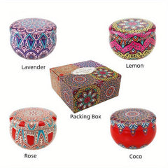 4pcs Scented Soy Wax Candles Aromatherapy Stress Relief Home Room Decor