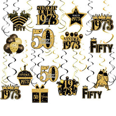 40pcs Golden 1st Birthday Party Supplies Spiral Ornament Charm Decoration