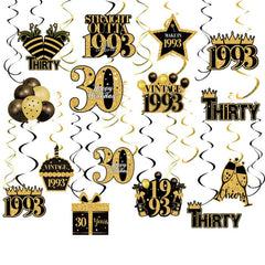 40pcs Golden 1st Birthday Party Supplies Spiral Ornament Charm Decoration