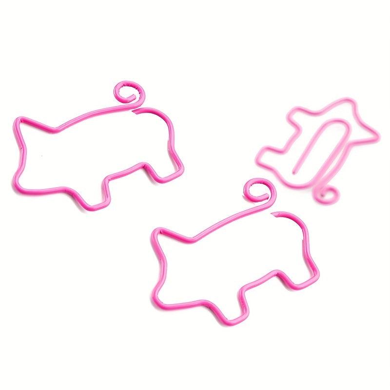 50pcs Pig Paper Clips Animal Shape Bookmark Clips for Office & School