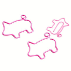 50pcs Pig Paper Clips Animal Shape Bookmark Clips for Office & School
