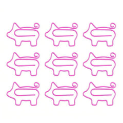 50pcs Pig Paper Clips Animal Shape Bookmark Clips for Office & School