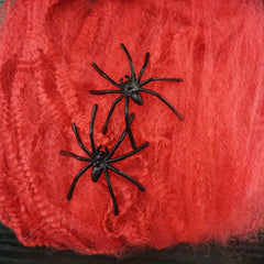 Halloween Spider Web Decor 20g + 2 Spiders - Scary Haunted House Accessory