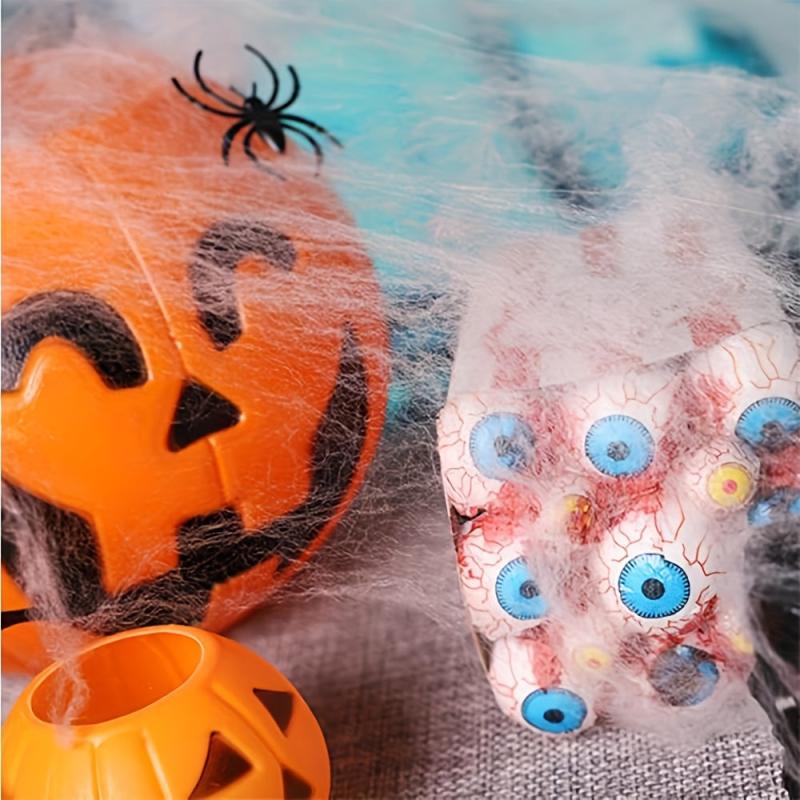 Halloween Spider Web Decor 20g + 2 Spiders - Scary Haunted House Accessory