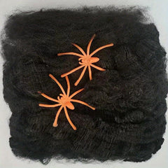 Halloween Spider Web Decor 20g + 2 Spiders - Scary Haunted House Accessory